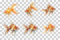 Goldfish with Flowing Fins Clipart Bundle - CraftNest - Digital Crafting and Art