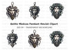 Dark Medusa Pendant Clipart Bundle