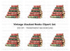 Christmas Books Stack Clipart Bundle