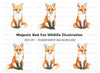 Cute Red Fox Clipart Bundle