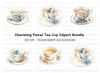 Elegant Floral Teacups Clipart Bundle