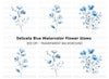 Elegant Blue Floral Clipart Bundle