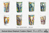 Stained Glass Elephant Tumbler Clipart Bundle