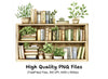Botanical Bookshelves Clipart Bundle