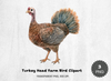 Turkey Head Farm Bird Clipart Bundle