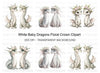 Floral Crown Baby Dragon Clipart Bundle