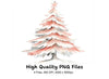 Pink Christmas Tree Clipart Bundle