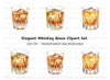 Whiskey Glass with Ice Clipart Bundle