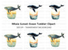 Whale Sunset Tumbler Clipart Bundle