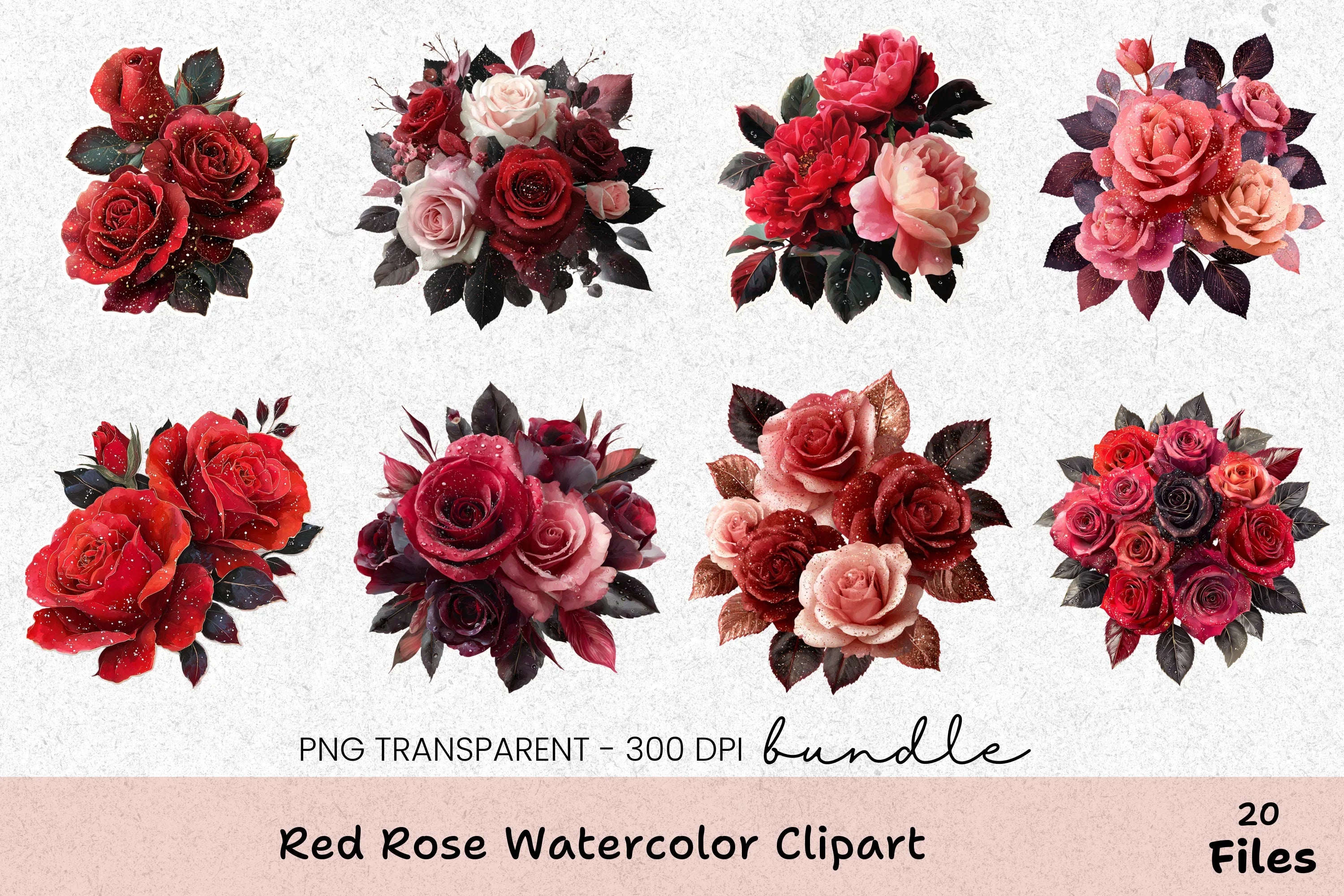 Red Rose Clipart Bundle - CraftNest - Digital Crafting and Art