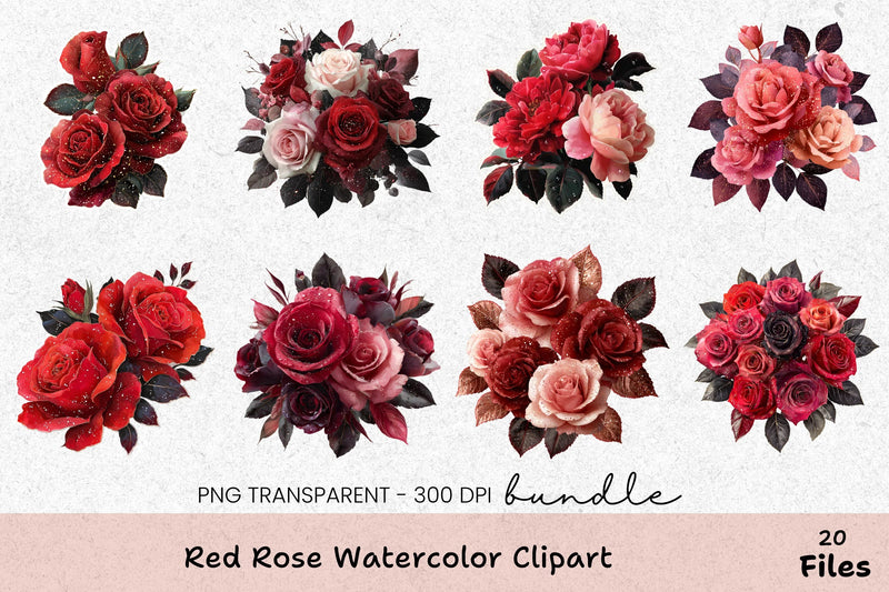 Red Rose Clipart Bundle - CraftNest - Digital Crafting and Art