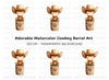 Adorable Cowboy in Barrel Clipart Bundle