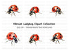 Realistic Ladybug Clipart Bundle