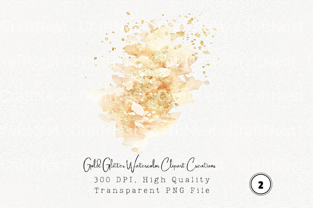 Gold Glitter Creations Clipart Bundle