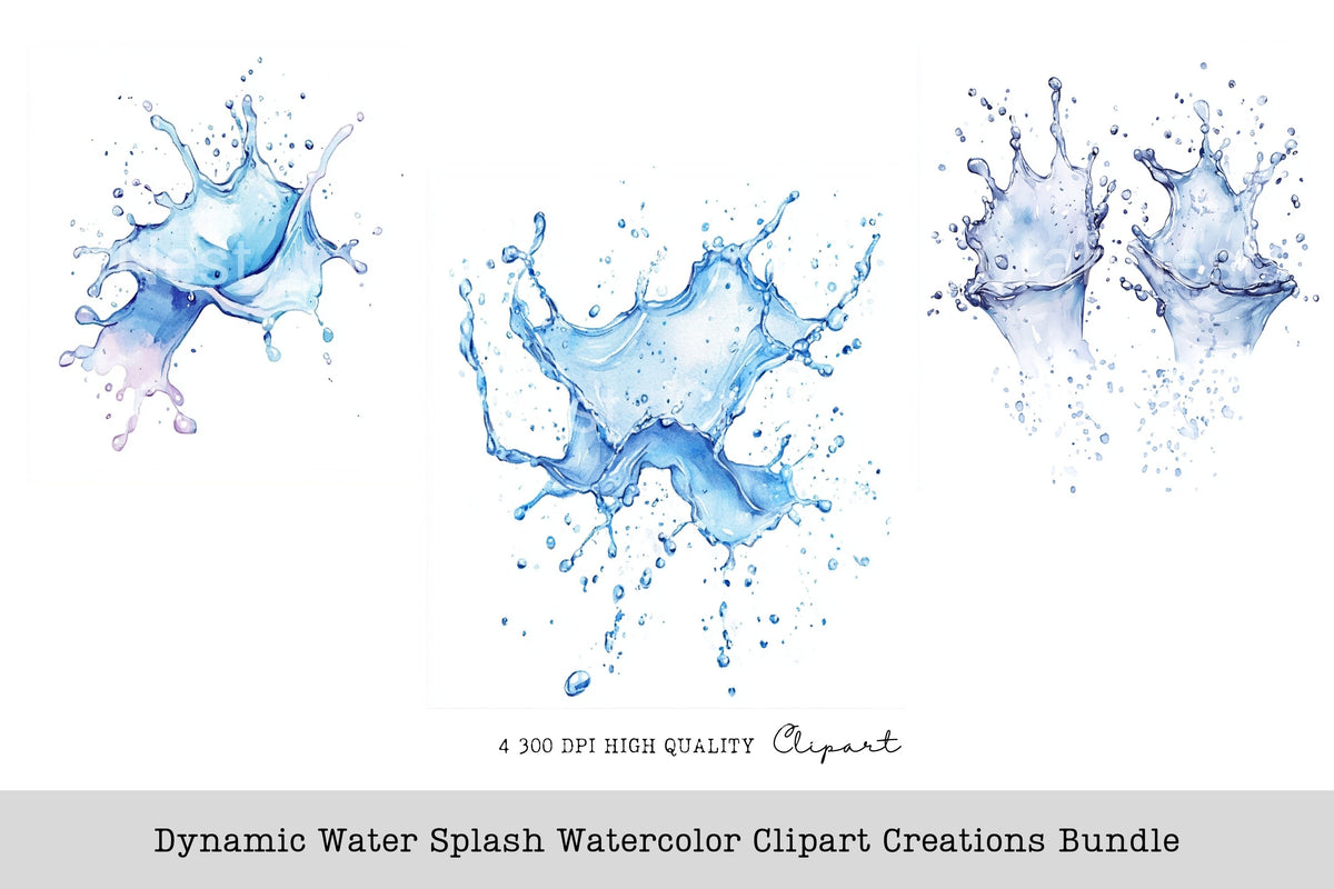 Dynamic Water Splash Creations Clipart Bundle