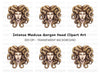 Fierce Medusa Head Clipart Bundle