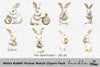 White Rabbit Pocket Watch Clipart Bundle
