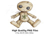 Spooky Stitched Dolls Clipart Bundle