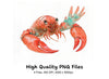 Realistic Red Crawfish Clipart Bundle