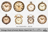 Vintage Pocket Watch Clipart Bundle
