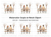 Couple on Bench Winter Scene Clipart Bundle
