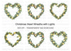 Christmas Heart Wreath with Lights Clipart Bundle