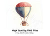 Vintage Hot Air Balloon Illustrations Clipart Bundle
