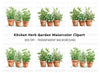 Assorted Potted Herbs Clipart Bundle