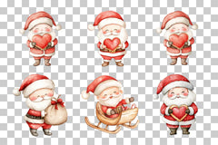 Cute Santa Christmas Clipart Bundle - CraftNest - Digital Crafting and Art