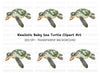 Cute Baby Sea Turtle Clipart Bundle