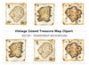 Vintage Treasure Map Clipart Bundle