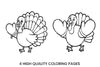 Baby Turkey with Mittens Coloring Books