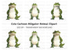 Smiling Alligator Character Clipart Bundle