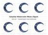 Mystical Blue Moon Constellation Clipart Bundle