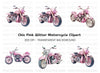 Pink Motorcycle Clipart Bundle