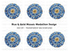 Blue Floral Mosaic Tile Clipart Bundle