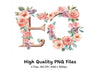 Floral Alphabet Clipart Bundle