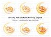 Sleeping Fox on Moon Clipart Bundle