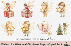 Whimsical Christmas Angels Clipart Bundle - CraftNest - Digital Crafting and Art