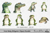 Cute Baby Alligator Clipart Bundle