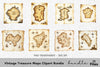 Vintage Treasure Maps Clipart Bundle