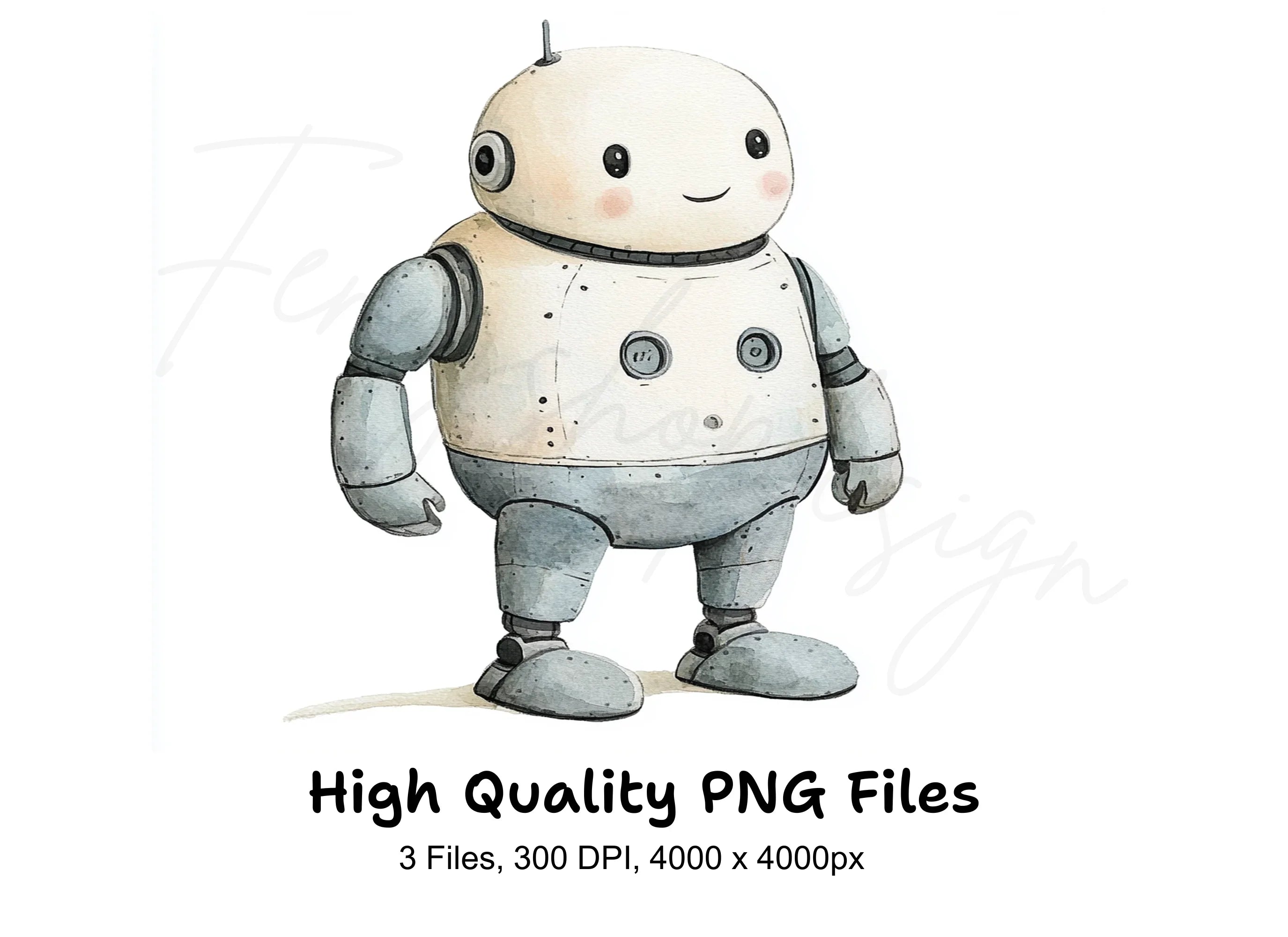 Cute Robot Clipart Bundle