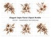 Vintage Brown Flower Clipart Bundle