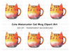 Cute Orange Cat Clipart Bundle