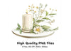Candle Floral Clipart Bundle