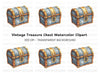 Vintage Treasure Chest Clipart Bundle