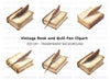 Vintage Books and Quill Pens Clipart Bundle