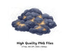 Glowing Cracks in Dark Cloud Formations Clipart Bundle