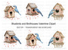 Bluebirds and Birdhouses Clipart Bundle