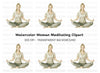 Woman Meditating Clipart Bundle